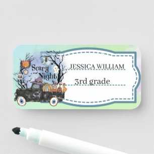 Personalise Your Name Halloween Scary Night Tag