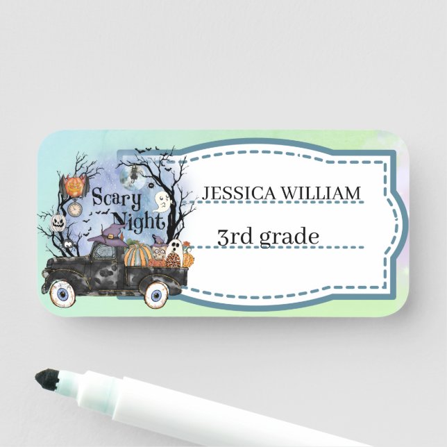 Personalise Your Name Halloween Scary Night Tag (In Situ)