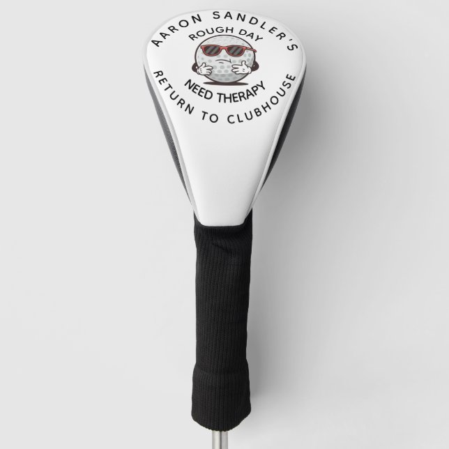Personalise Your Name Rough Day Fun Golf Design Head Cover (Front)