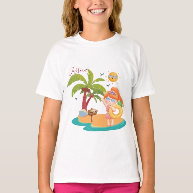 Personalise Your Name Summer Time  T-Shirt (Front)