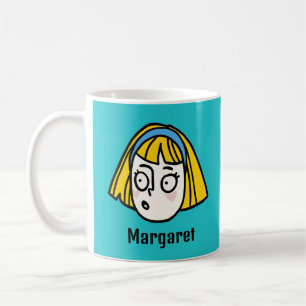 Personalise Your Name with a Funny Cartoon Face Coffee Mug