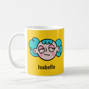 Personalise Your Name with a Funny Cartoon Face Coffee Mug