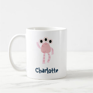 Personalise Your Name with Cute Monster Coffee Mug
