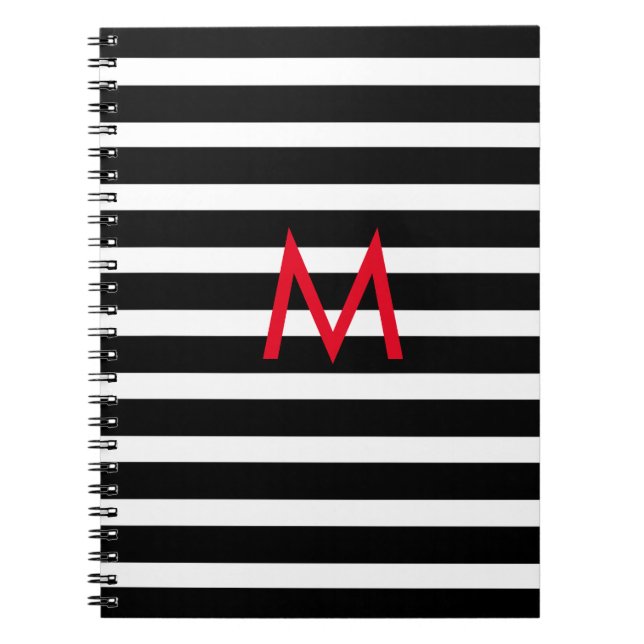 Personalise Your Notebook BW Stripe (Front)