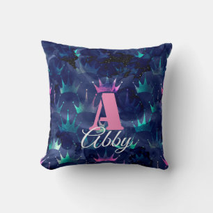Personalise Your Own Blue Mermaid Glitter Cushion