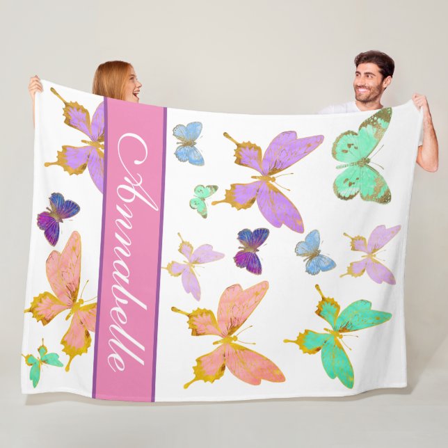 Personalise Your Own Butterfly Fleece Blanket (In Situ)