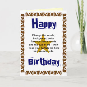 Personalise your own card to Dad