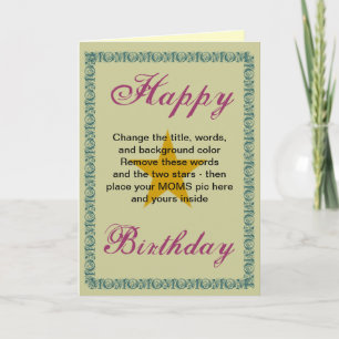 Personalise your own card to Mum