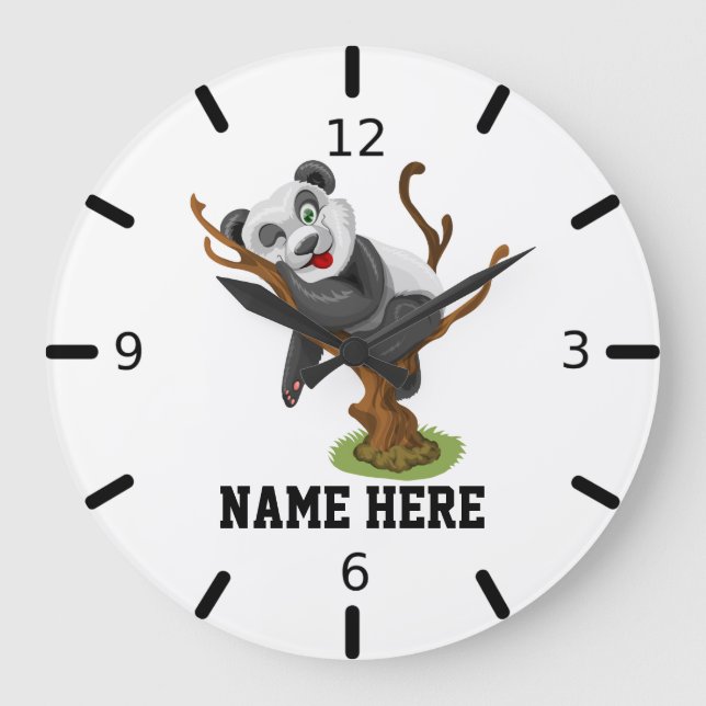 Personalise Your Own Cute Baby Panda Large Clock (Front)