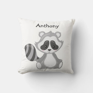 Personalise Your Own Cute Woodland Baby Racoon Cushion
