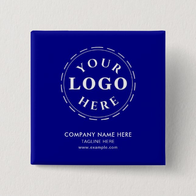 Personalise Your Own Dark Blue Square Button (Front)