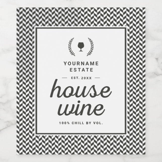Personalise Your Own House Wine Template Label (Single Label)
