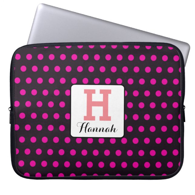 Personalise your own polka - dot laptop sleeve (Front)