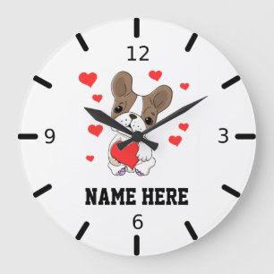 Personalise Your Own Puppy Love Large Clock