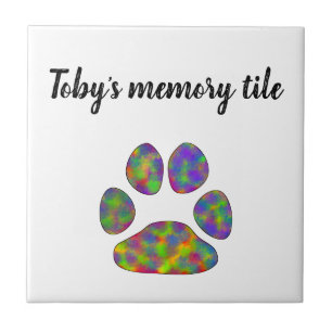 Personalise your own tile. Paw print design Tile
