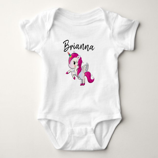 Personalise Your Own Unicorn Baby Bodysuit (Front)