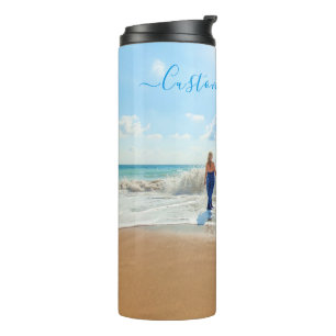 Personalise Your Photo Thermal Tumbler Custom Text