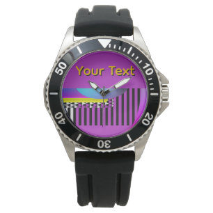 Personalise Your Text Piano Keys Men Teens Purple Watch