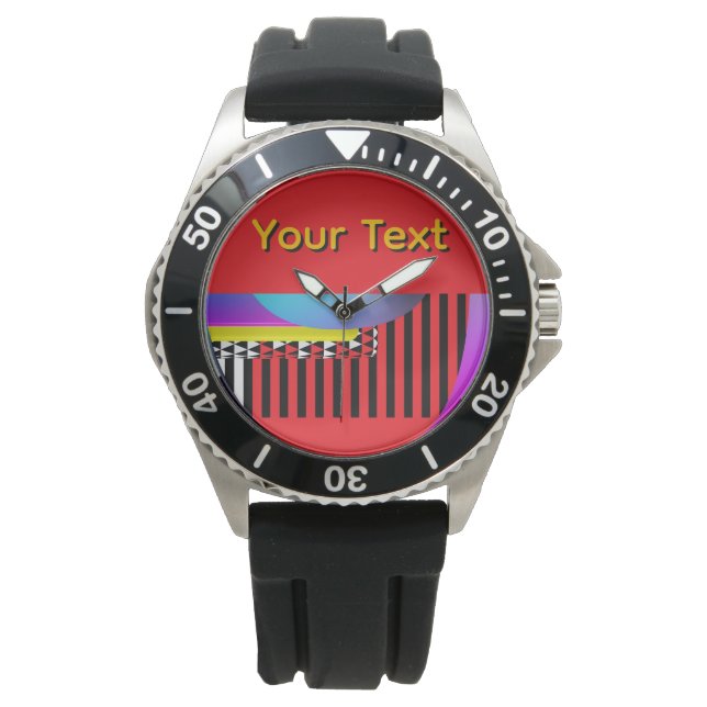 Personalise Your Text Piano Keys Men Teens Watch (Front)