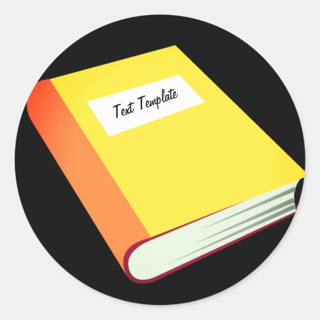 Personalise Your Yellow Book Emoji Classic Round Sticker (Front)