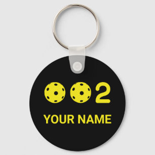 Personalised 0 0 2 Funny Pickleball score Key Ring