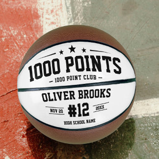 Personalised 1000 Points Basketball Milestone Gift