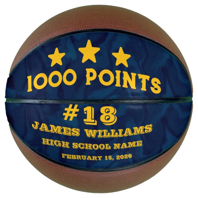 Personalised 1000 Points Gift for Players  Basketball (Front)