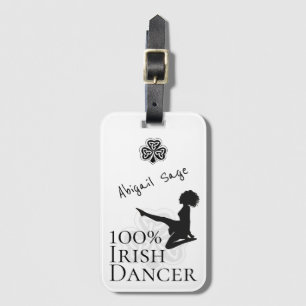 Personalised 100% Irish Dancer Soft Shoe Dance Luggage Tag