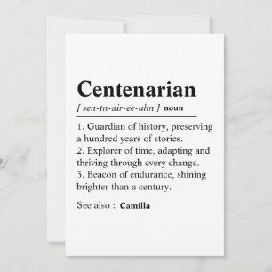 Personalised 100th Birthday card, Custom 100 Year Thank You Card