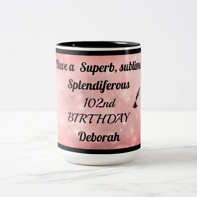 Personalised 102nd Birthday Mug (Center)