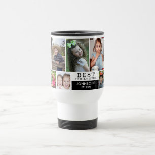 Personalised 10 Photo Collage Best Family Ever Travel Mug