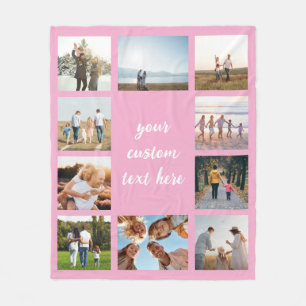 Personalised 10 Photo Collage Fleece Blanket