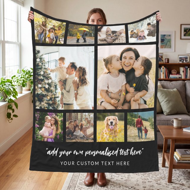 Personalised 10 Photo Collage Fleece Blanket (Creator Uploaded)