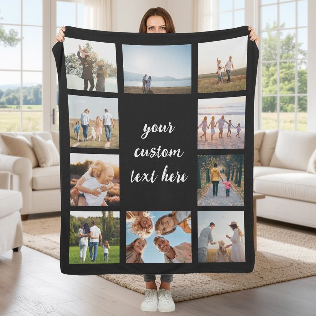 Personalised 10 Photo Collage Fleece Blanket (Creator Uploaded)