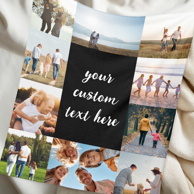 Personalised 10 Photo Collage Fleece Blanket (Creator Uploaded)