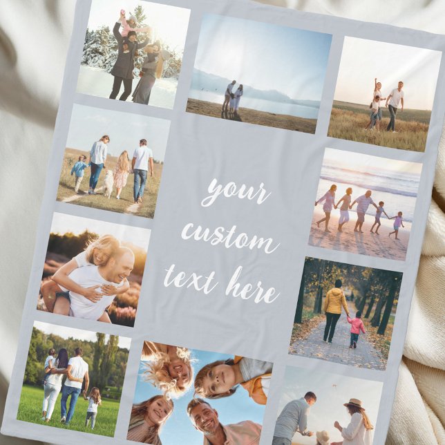 Personalised 10 Photo Collage Fleece Blanket (Creator Uploaded)