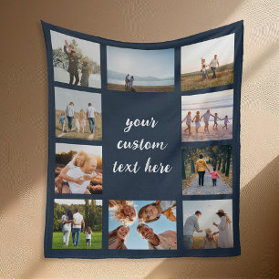 Personalised 10 Photo Collage Fleece Blanket