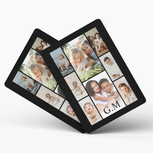 Personalised 10 Photo Collage Initials Playing Cards