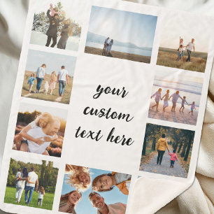 Personalised 10 Photo Collage Sherpa Blanket