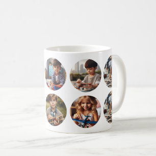 Personalised 10 Round Photos, Family All-Occasion Coffee Mug