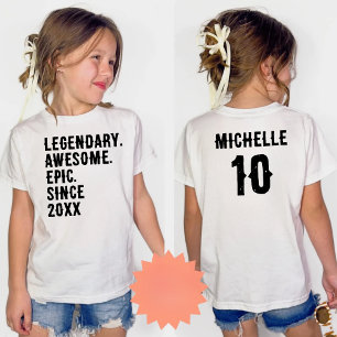 Personalised 10th 11th 12th 13th 14th 15 Birthday T-Shirt