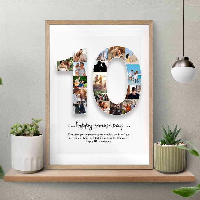 Personalised 10th Anniversary Photo Collage  Poster (Creator Uploaded)