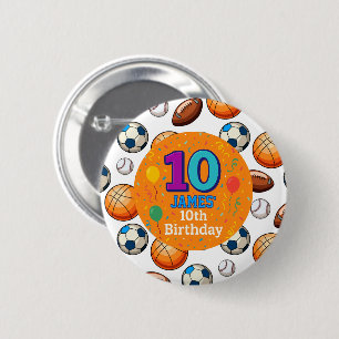 Personalised 10th Birthday Celebration Pin 
