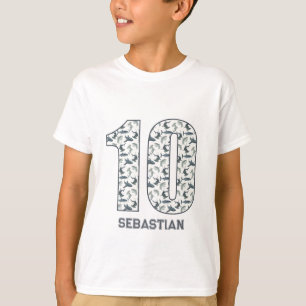 Personalised 10th Birthday Shark Shirt