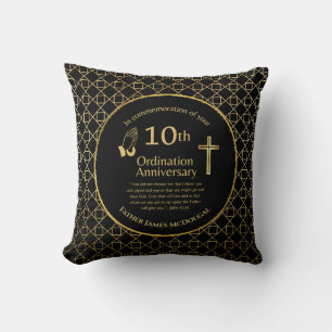 Personalised 10th Ordination Anniversary Priest Th Cushion
