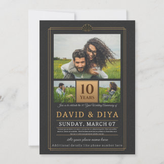 Personalised 10th Wedding Anniversary Invitation
