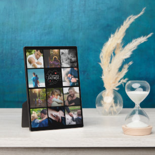 Personalised 11 Photo collage Best Dad ever gift   Plaque