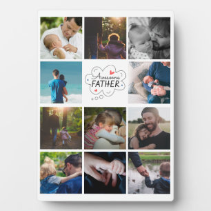 Personalised 11 Photo collage Best Dad ever gift  Plaque