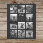 Personalised 11 Photo Collage Black Fleece Blanket<br><div class="desc">Personalised elegant photo fleece blanket features a black background that can be changed to any colour, Simply add 11 photos of your choice and your own personalised text in chic handwritten script calligraphy and modern stylish typography. Makes a wonderful keepsake gift for yourself, your family & friends. Perfect holiday, wedding,...</div>