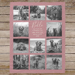 Personalised 11 Photo Collage Dusty Rose Fleece Blanket<br><div class="desc">Personalised elegant photo fleece blanket features a dusty rose background that can be changed to any colour, Simply add 11 photos of your choice and your own personalised text in chic handwritten script calligraphy and modern stylish typography. Makes a wonderful keepsake gift for yourself, your family & friends. Perfect holiday,...</div>